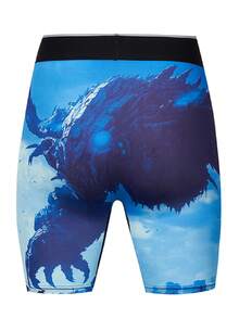 Men's Printed Boxer Brief Underwear, Fashionable For Summer - Teal Blue - View 2