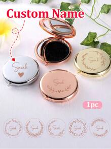 1pc Custom Name Compact Pocket Makeup Folding Mirror Graduation Gift Sister Friends Bridesmaid Party Gift Birthday Gift Christmas Gift ,Waterproof,Compact Exquisite,Stylish,Fashionable,Modern,Contracted Custom,Personalized,Unique Ideal Gifts For Him Her,Boyfriend,Girlfriend,Dad,Mom,Family,Friends For Anniversaries,Multi-Functional,Ornamental,Letter,Solid Color,Exquisite,Stylish,Vintage,Modern,Colorful,Leisure,Basics,Casual,Soft,Unique,Customized,Personalized,Custom,Ideal Gifts For Her,Girlfriend,Her,Grandparents,Family,Boyfriend,Friends