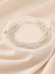 1pc Bohemian Multilayer Handmade Beaded Anklet, Fashion Versatile Women Jewelry Suitable For Beach, Vacation, Casual Party, Nightclub, Commute And Daily Wear - Beaded Anklet - View 6