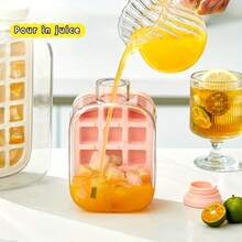 Bandeja de gelo 2 em 1 de 500 ml/800 ml com canudo, recipiente portátil para bebidas geladas, molde para cubos de gelo, máquina de gelo de liberação rápida, para esportes, atividades ao ar livre, academia, festa na piscina, coquetéis, sucos, café, etc. Escolha entre 3 cores, material com grande capacidade