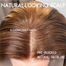 MECRY 4*4 棕色头带假发 真人发波浪假发 女士 180% 密度 可戴可脱 无胶假发 无蕾丝前假发 巴西原生发 天然人发假发 - S4 - 查看 3