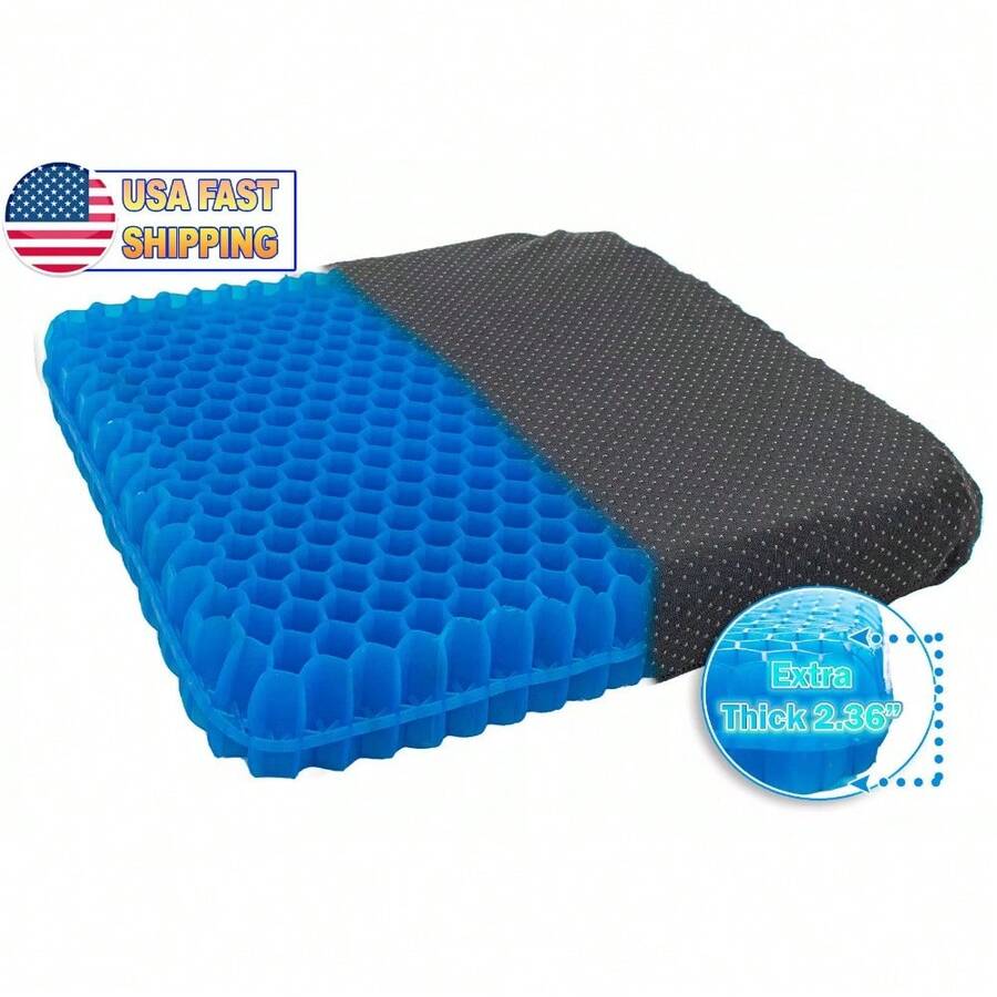 Thick 2.4" Gel Honeycomb Cooling Seat Cushion - Breathable, Ergonomic, And Orthopedic Design For Enhanced Comfort - Mặc định - Xem 1