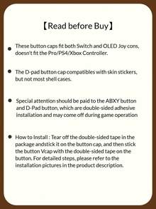 GeekShare 可爱猫爪方向键和硅胶摇杆帽套装，ABXY 按钮盖兼容 Switch/OLED，不兼容 Switch Lite 和保护壳 - 彩色 - 查看 4