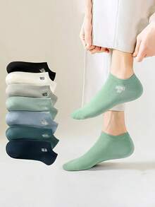 7 Pairs Fashionable Letter & Week Pattern Unisex Ankle Socks, Thin & Comfortable Summer Socks - Multicolor - View 4