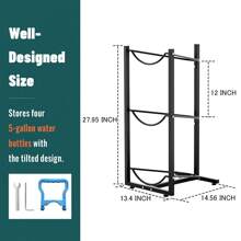 MYLOLF Soporte para garrafón de agua de 5 galones, estante para garrafón de agua, soporte para botellas de agua, soporte de 3/4/5 niveles para botellas de agua, soporte para garrafón de agua, organizador de botellas de agua para cocina, oficina, sala de estar