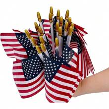 100 Pack Small American Flags On Stick, 4x6 Inch US Flags/Mini American Flags For Outside, Perfect For Independence Day, 4th Of July Decorations, Patriotic Holiday Yard Patio