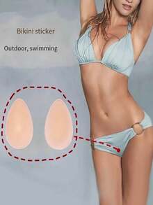1/5 Peças Adesivos de Natação de Silicone Ultrafinos para Mulheres - Design Sem Costura e à Prova d''Água para Proteção de Maiô Bikini e Calças de Ioga - Multicolorido - Visão 2