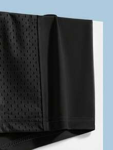 Juego de 3 piezas de ropa interior de boxeador para hombres, pantalones cortos unicolor de malla de seda de hielo, pantalones cortos planos informales para hombres de talla grande - Negro - Ver 6