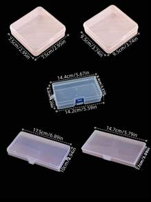 1/3/6 pièces Autocollants Boîte de rangement en plastique, Organisateur de dos, Notes, Emballage, Boîtes de rangement de papeterie, Boîtes à stylos, Boucles de fermeture, Boîtes vides sans grille en PP, Boîtes de rangement en plastique transparent, Accessoires, Boîtes carrées en plastique PP