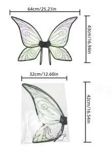 1pc New Holiday Party Makeup Prop Adult Costume Accessory Butterfly Wings, Fairy Wings