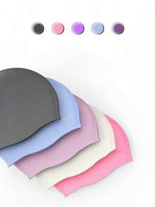 1pc New Breathable Fashionable Silicone Swimming Cap, Suitable For Swimming Pool, Waterpark, Won't Wet Hair, Comfortable Fit, Stretchy & Non-Deforming