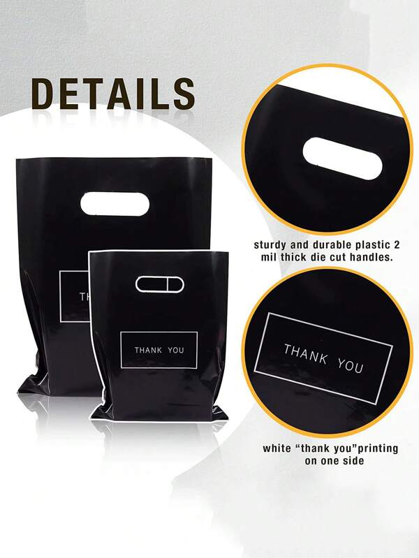 50pcs Multi-Size Gift Bags With Handles, 2 Sizes Of Gift Bags, Suitable For Small Businesses, Shopping Bags, Retail Bags, Favor Bags, Easy To Organize And Store, Space-Saving, Can Be Used For Gift Packaging