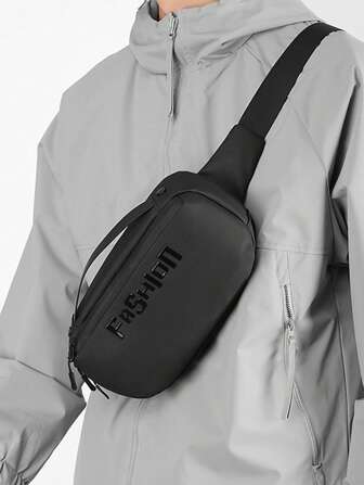 Bolso casual de hombre con múltiples bolsillos, estilo deportivo y al aire libre, ideal para ciclismo, con opción de usarlo como bolso de pecho, riñonera o bandolera, versátil para deportes, compras y trabajo