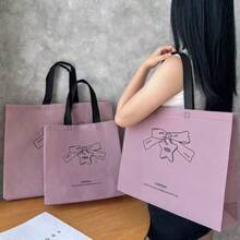 12pcs/Taro Purple Non-Woven Bag, Clothing Store Shopping Bag, Gift Handbag, Gift Bag Summer Cooling,Beach,Travel