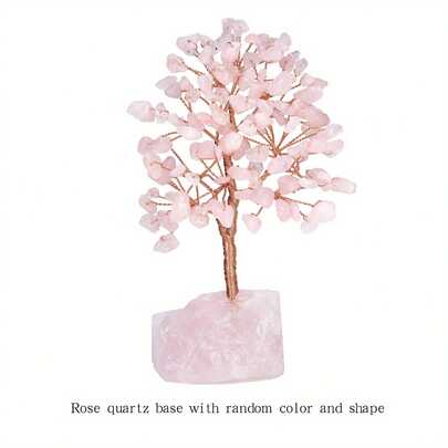 1 יחידות קישוט בצורת עץ קריסטל קוורץ טבעי, עטוף בחוט נחושת, מתאים לשולחן כתיבה בחדר שינה, עיצוב הבית, קישוט אבן חן מלאכותית, גם כמתנה רוחנית - בית ומטבח