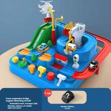 Car Chasing Adventure Fashionable Toy Miniature Train Parking Site, Interactive Puzzle Toy Set, Birthday Gift For Kids