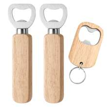 3Pcs Wooden Bottle Opener, Stainless Steel Bottle Opener And Keychain Beer Bottle Opener, Bottle Opener For Bar, Kitchen, Camping, Party, Gifts For Men