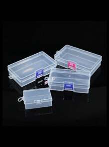1/3/6 pièces Autocollants Boîte de rangement en plastique, Organisateur de dos, Notes, Emballage, Boîtes de rangement de papeterie, Boîtes à stylos, Boucles de fermeture, Boîtes vides sans grille en PP, Boîtes de rangement en plastique transparent, Accessoires, Boîtes carrées en plastique PP