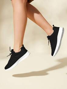 New Spring/Summer Casual Running Shoes,Breathable Soft Sole Sport Shoes For Women - Black - View 4