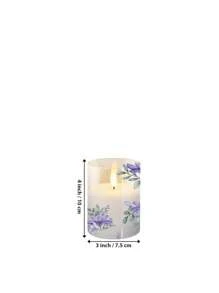 Set de 1/3 velas sin llama de cera violeta con diseño impreso, velas LED parpadeantes con temporizador y control remoto, decoración para reuniones en el hogar, bodas, Acción de Gracias, Navidad, cumpleaños, Día de la Madre, fiestas, graduación