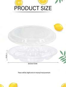 Bộ 1/2/6 khay nhựa tròn đựng đồ ăn khai vị có nắp đậy - Khay chia ngăn đường kính 10,4 inch, hộp đựng thực phẩm dùng một lần, khay nhựa sắp xếp đồ ăn, khay đựng đồ ăn nhẹ, đĩa đựng trái cây và rau củ, thích hợp cho các bữa tiệc và tiệc buffet. - Trong sáng - Xem 9
