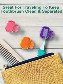2pcs Travel/Home Toothbrush Holder Portable Travel Toothbrush Dust Protection Box Storage Box Portable Toothbrush Head Protection Clip