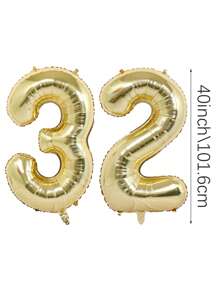 2 Stücke 101,6 cm (ca. 40 Zoll) Platin Riesenzahl Helium Folienballons, große Ziffern Ballons für Geburtstag, Abschluss, Jubiläum, Party Deko