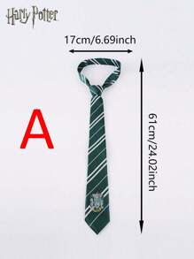 Harry Potter Corbata de 1/4 piezas con licencia oficial de Harry Potter, estilo de la escuela Hogwarts Gryffindor, Slytherin, Ravenclaw, Hufflepuff, con nudo manual, insignia a rayas, moda de punto, accesorios de la película, estilo universitario británico, decoraciones de escritorio, regalo de cumpleaños, Navidad, Halloween para fanáticos de Harry y amigos y familiares