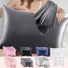 4 Pieces Of 100% Mulberry Silk Pillowcases, Silk Pillowcases, Suitable For Hair And Skin, Silk And Soft Bed Pillowcases, With Invisible Zipper, For Ladies And Men