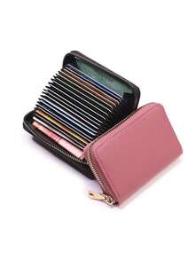 Business Card Holder Wallet Multi Card Holder Coin Purse Small Wallet For Women Wallet Mini Wallet Purse Wallet Card Wallet Wallet Wallet Keychain - Coral Pink - View 1