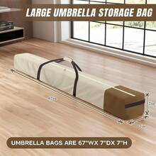 Patio Umbrella Bag For Outdoor Umbrellas 67 Inches Beach Umbrella Cover Storage Bag With Shoulder Strap,Waterproof Anti Dust Carry Case For Travel (Beige) - Beige - View 5