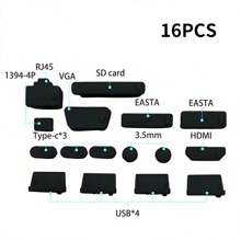 16pcs Type C Port Dust Plug, Multi-Color, Silicone Universal Computer Accessories