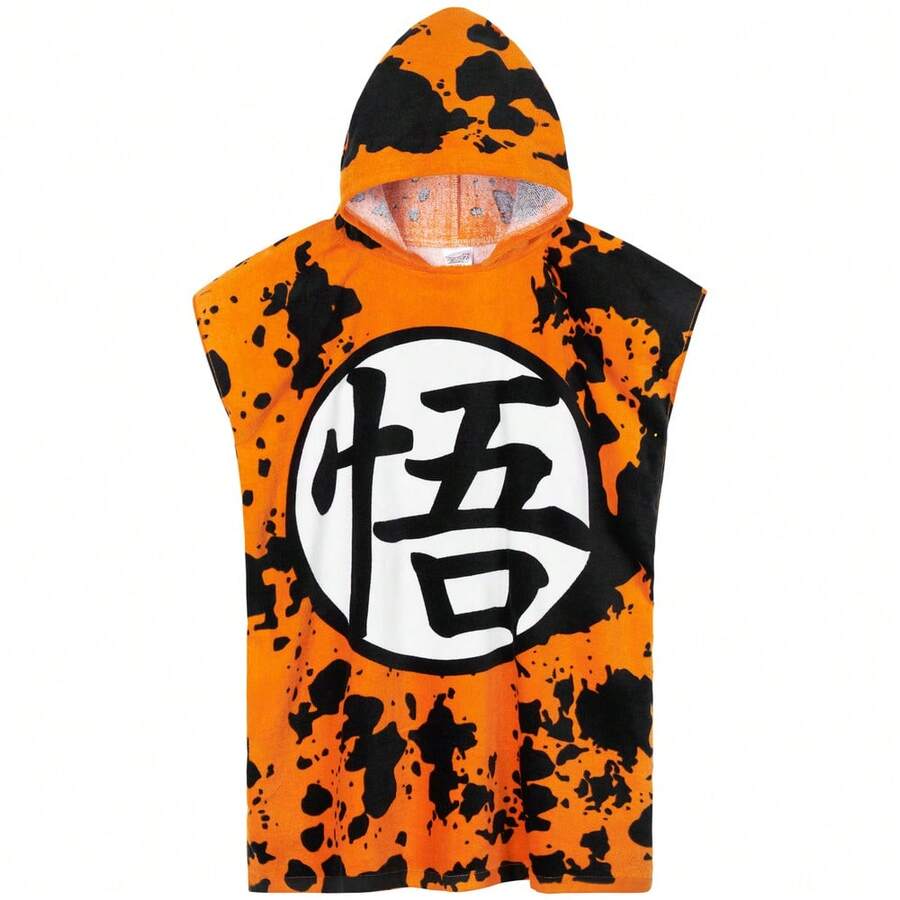 Dragon Ball Towelling Poncho - Orange - View 1