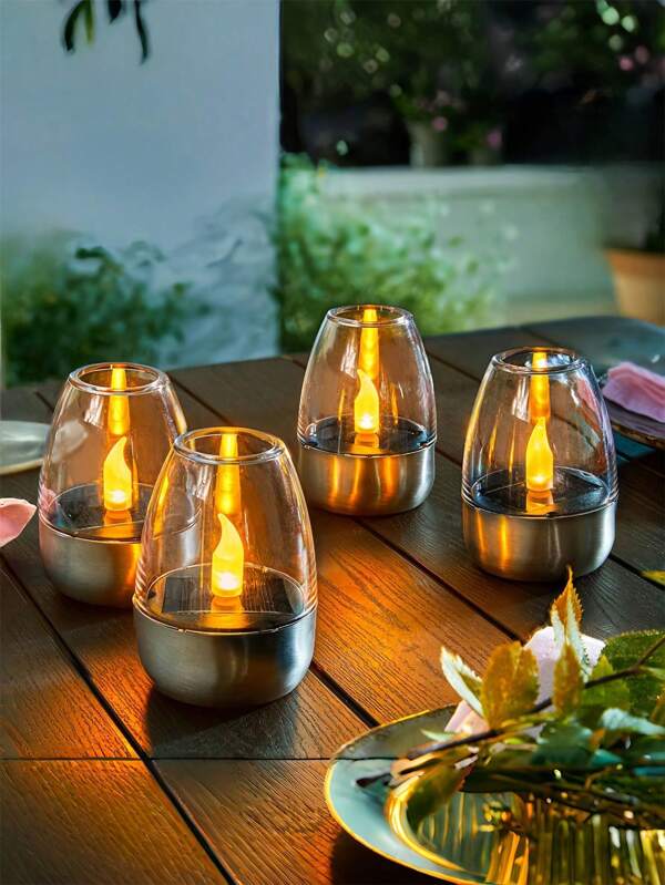1/3/6 Stücke Solar betriebene Kerzenlichte, wasserdichte flammenlose Teelichter, Mini Gartenlaterne, Solar betriebene batteriebetriebene Fensterlichter, Dekoration für Garten und Wohnzimmer, Café