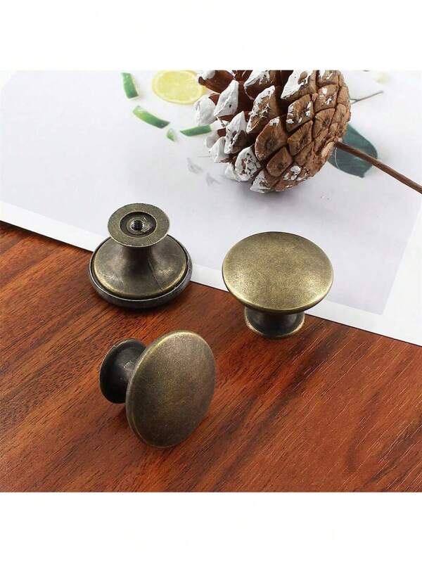 10 piezas de tiradores de gabinete vintage de bronce de 1.18 pulgadas de diámetro, aptos para gabinetes de cocina y muebles del hogar