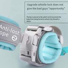 1pc Child Anti-Lost Harness Leash With Wristband 2-In-1 Assistant Device, Blue - Blue - View 10