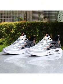 Blue White Gradient Casual Running Shoes Mesh Breathable Oxygen Light Running Shoes Light Business Invisible Sneakers All Time Adaptive Sneakers Morning Running Breathable System Heel Stability Support Module Seamless Switching for Business and Leisure - Naranja - Ver 7