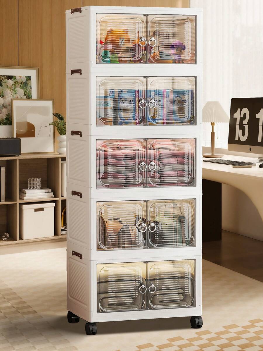 Plastic Storage Bins With Lids, Stackable Storage Containers, Storage Cabinet, Closet Organizer, Folding Storage Boxes, Stackable Storage Bins, Toy Organizer For Living Room, Home, Dorm, School, White Room Decor Aesthetic Vintage Decor Travel Must Haves Storage Containers Office Supplies Bathroom Organization And Storage Closet Organizer Outdoor Furniture Bedroom Furniture Office Decor Living Room Set Furniture Bookshelf, Decorations For Your Room Closet Organization And Storage Room Decoration Kitchen Organization And Storage Home Essentials Car Must Haves Room Accessories Home Decor Bathroom Decor Bedroom Decor Room Decoration Stuff Kitchen Decor Organization And Storage Travel Accessories House Decor Outdoor Decor Living Room Decor Bathroom Accessories Jewelry Organiser Bathroom Organizer Storage Organizer Decoración Para Cuarto Travel Essentials Makeup Organizer Pink Room Decor Office Desk Accessories Car Accessories - White & Transucent - 查看 1