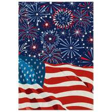 12x18 Inch Double-Sided Patriotic Garden Flag - Happy 4th Of July, American Flag & Fireworks Design, Durable Polyester, No Flagpole Needed, Perfect For Outdoor Yard Decor