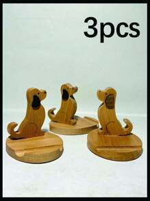 2 pezzi/1 pezzo Supporto per telefono/tablet a forma di cane in legno carino, porta oggetti multifunzione per scrivania, adatto per ufficio, tavolino da caffè, casa e giardino, interno ed esterno, ottimo regalo per vacanze, laurea, ritorno a scuola, Natale