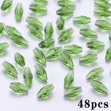 48pcs Long Glass Beads 6*12mm Red Bead Assortments For DIY Jewelry Making, Handmade Crafts Bracelets & Necklaces