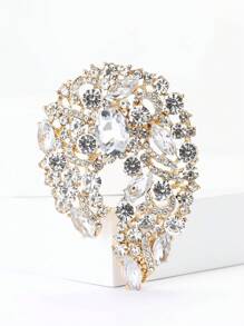Broche de flor de cristal grande y elegante para mujer, adecuado para usar con vestido, traje, sombrero, zapatos, pañuelo con flor