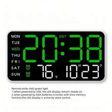 Fashionable Frameless Digital Wall Clock - Multi-Function Dual-Use Display With Temperature, Humidity And Weather Icons, USB Powered, Battery Powered Only, Memory Function (Batteries Not Included), Modern Living Room Decor Digital Clock Alarm Clock Bedroom Dorm Decor Back To School Home Decor Study Supplies - Multicolor - View 21