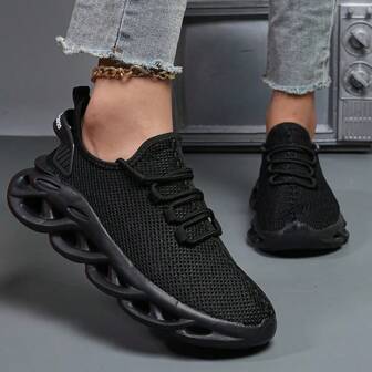 女士時尚運動休閒鞋，男女通用透氣網面鞋面，配網狀大底，適合散步慢跑，時尚百搭