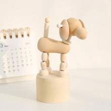 1pc Wooden Mini Animal Desktop Decor, Creative Cute Toy, Bedroom Decoration, Living Room Ornament, High Playability, Birthday Gift, Holiday Party, Suitable As Small Gift