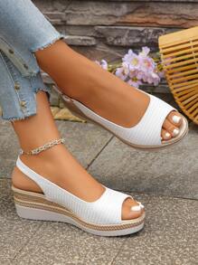 Neue Mode lässige offene Zehe Gold & Weiß bequeme vielseitige Outdoor Schuhe für ältere Frauen