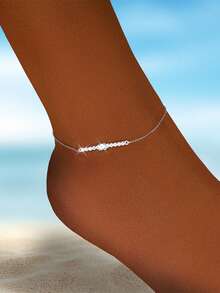 1Pc Devil'S Eye 925 Sterling Silver Anklet For Women Bohemia Adjustable Anklet Perfect For Daily Wear Bridal Jewelry Fine Jewelry - Silver - View 10