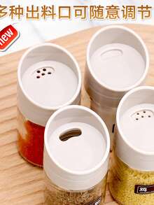 Salero de vidrio transparente Control, recipiente de condimentos, suministros de cocina, botella de condimentos de 100ml con tapa sellada, juego de condimentos