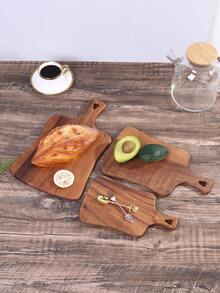 3pcs/1pc Teak Wooden Cutting Board, Steak Board, Bread Board, Cheese Board, Fruit Board - Brown - View 5