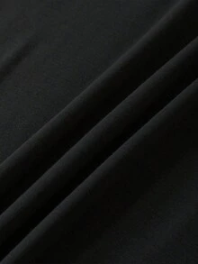 Áo thun nữ cỡ lớn kiểu dáng thường ngày, in hình trăng và núi - Cổ tròn, tay ngắn, chất liệu vải pha polyester co giãn, có thể giặt máy - Hoàn hảo cho mùa xuân/hè. - màu đen - Xem 5